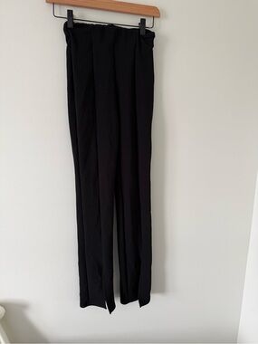 H&M | Black Elastic Waist Pants with Front Slit Detail (size XS)